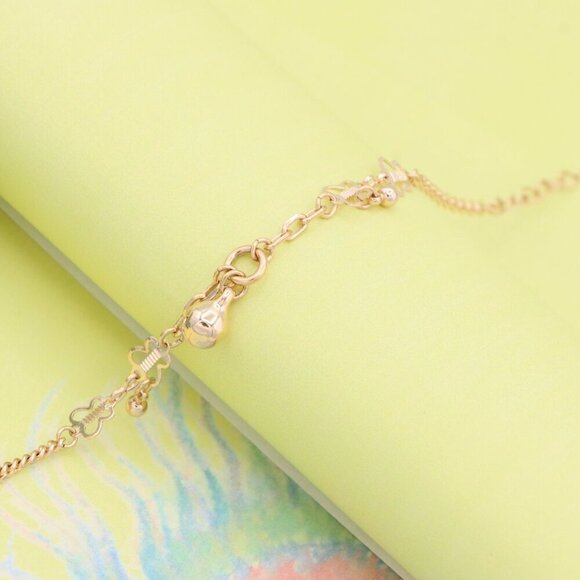 "Rose Gold Plated Charm Bracelet with Bell & Butterfly Accents, XPBL1111 - Picture 3 of 12